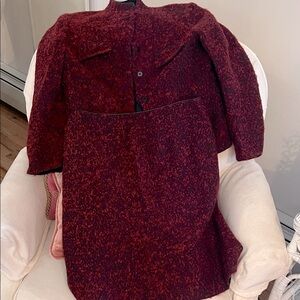 Kasper Women's Burgundy Teddy Jacket and Skirt Set